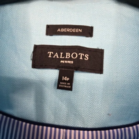 Talbots Aberdeen 100% Linen Blazer Jacket Women's Size 14P Stand Collar Lined - Picture 4 of 13